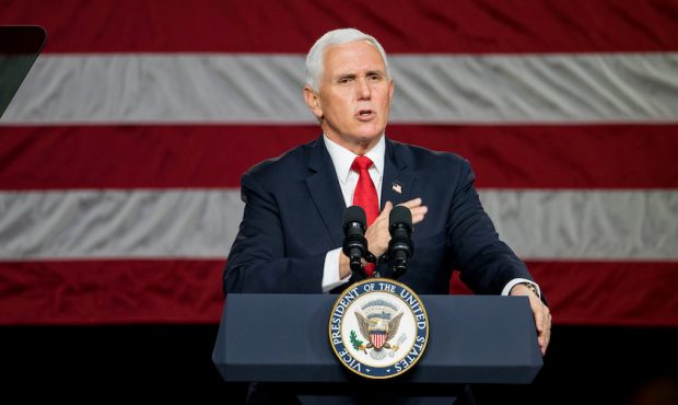 FILE: U.S. Vice President Mike Pence speaks during a visit to Rock Springs Church to campaign for G...