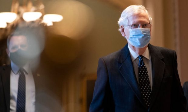 Senate Majority Leader Mitch McConnell (R-KY) arrives at the U.S. Capitol and walks to his office o...