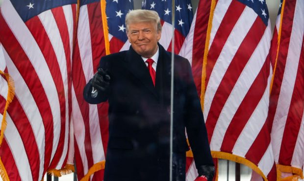 President Donald Trump arrives at the "Stop The Steal" Rally on January 06, 2021 in Washington, DC....