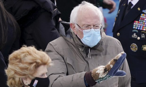 Sen. Bernie Sanders (I-VT) arrives at the inauguration of U.S. President-elect Joe Biden on the Wes...