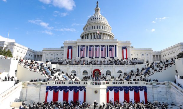 WASHINGTON, DC - JANUARY 20:  U.S. President Joe Biden delivers his inaugural address on the West F...