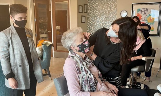 Residents at The Ridge Foothill in Salt Lake City say getting their hair and makeup done for pictur...