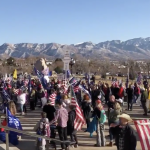 Hundreds of Pro-Trump protesters gather outside the Utah State Capitol on Jan. 6, 2021. (Dan Rascon/KSL-TV)