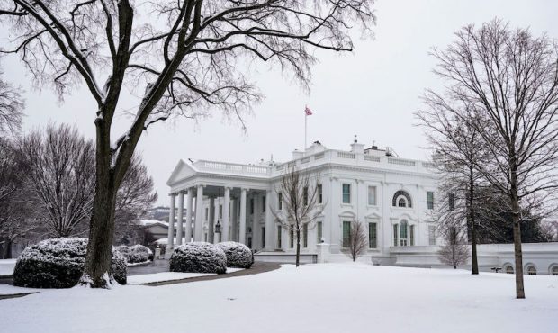 The White House ground are covered in snow during a snow storm on January 31, 2021 in Washington, D...