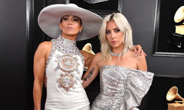 Jennifer Lopez and Lady Gaga, seen here at the 61st Annual Grammy Awards at the Staples Center on F...