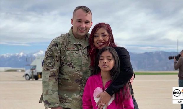 Yanely Cid Aguilar and her husband, who is deployed in South Korea. (Yanley Aguilar)...
