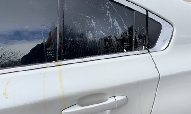 Egged car in Brigham City. (Used by permission, Brigham City Police Department)...