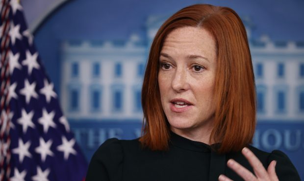 White House Press Secretary Jen Psaki talks to reporters during the daily press conference in the B...