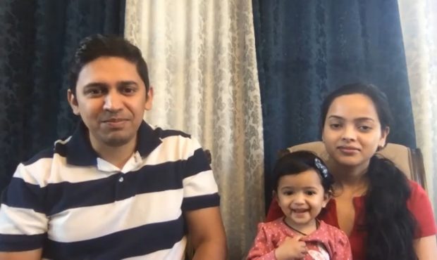 Parag and Shubhanjali Awadhiya with their daughter, Viyona. (KSL-TV)...