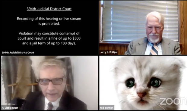 A screen shot of virtual court proceedings released by Judge Roy Ferguson in the 394th Judicial Dis...