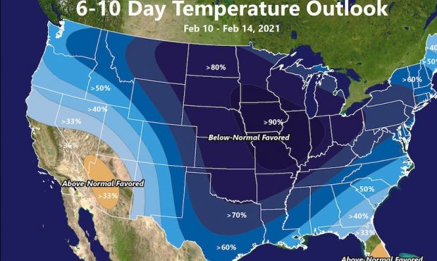 This illustration made available by the National Weather Service on Thursday, Feb. 4, 2021 shows a ...