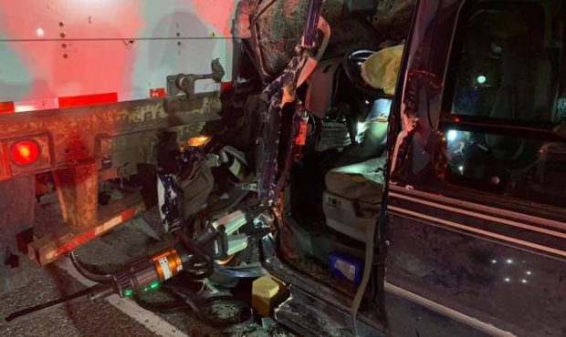 Fire crews extricated a person from a crash on I-80 on March 29, 2021 (Photo: Park City Fire Distri...