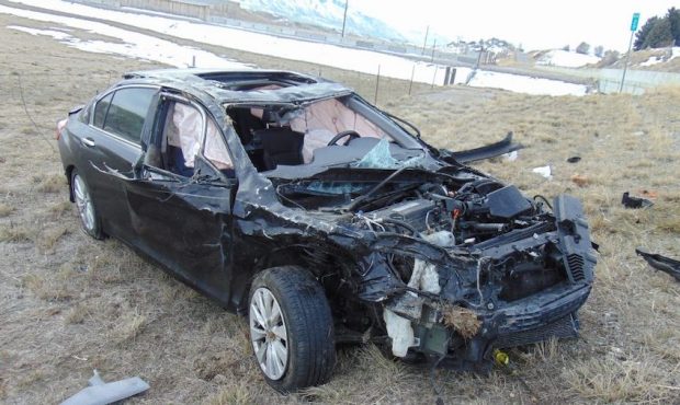 One person died in a rollover crash in Box Elder County on March 4, 2021 (Photo: Utah Highway Patro...