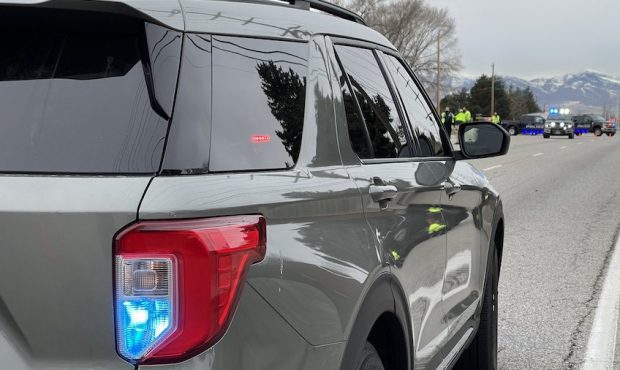 Police close 9000 S. in West Jordan on March 15, 2021, due to a fatal crash (Photo: Sean Moody, KSL...