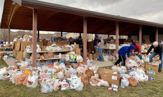 Donations for the statewide Feed Utah Food Drive are collected in Eagle Mountain. (Becky Jones)...