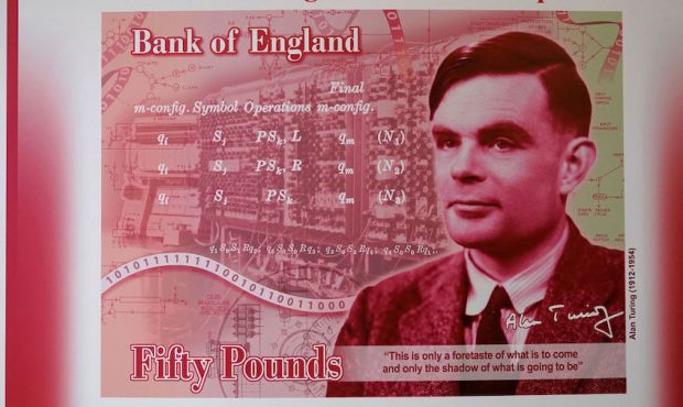 An artists illustration of the Alan Turing 50 GBP bank note unveiled by The Governor of the Bank of...