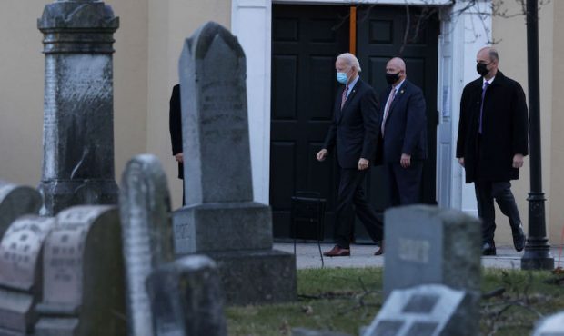 FILE: U.S. President-elect Joe Biden leaves St. Joseph on the Brandywine church after a mass in Wil...