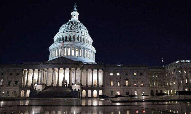 The U.S. Capitol is seen in the evening hours on March 5, 2021 in Washington, DC. (Photo by Alex Wo...