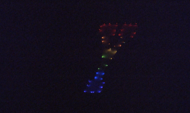 The "Y" on BYU's Y Mountain was lit in rainbow colors by students Thursday. School officials said t...