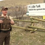 Trevor Doman explains the camping changes at Middle Fork Wildlife Management Area. (Mike Anderson, KSL TV)