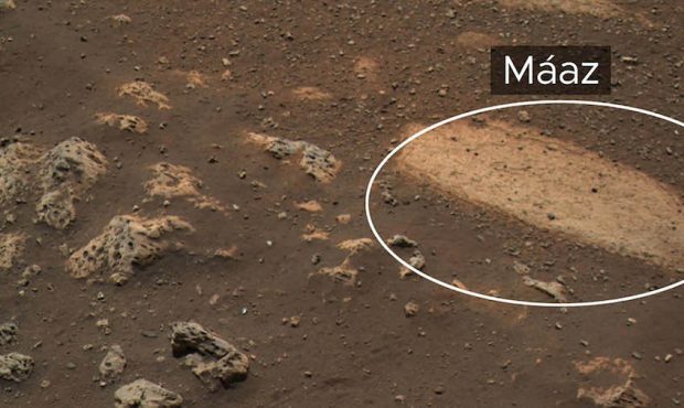 The rock is called "Máaz" - the Navajo word for "Mars."
(NASA/JPL-Caltech)...