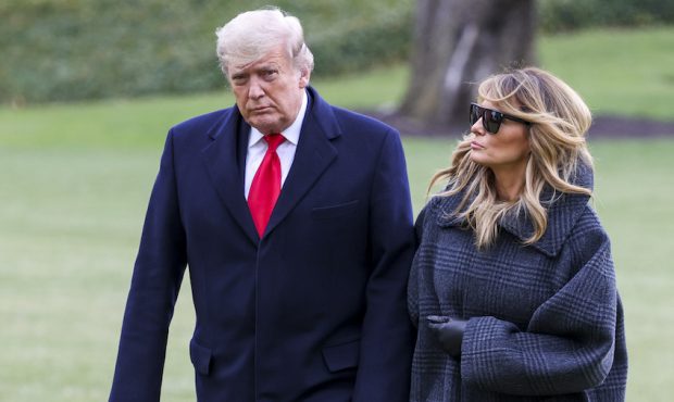 Former President Donald Trump and former first lady Melania Trump, seen here on on the South Lawn o...