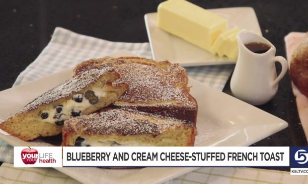 Blueberry and cream cheese-stuffed French toast (Harmons)...
