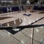 The gym at Lehi High School is seen after the new floor was installed.