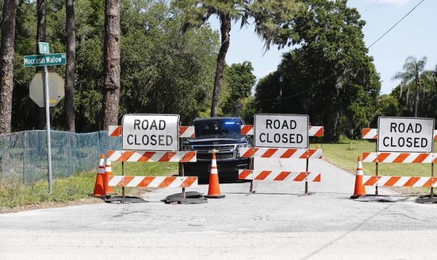Road closures are seen at Moccasin Wallow Road and 28th Avenue East due to a possible wastewater br...