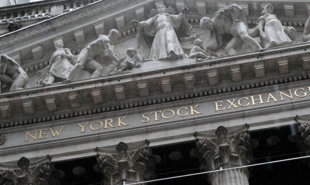 The New York Stock Exchange stands in lower Manhattan on April 15, 2021 in New York City. After maj...