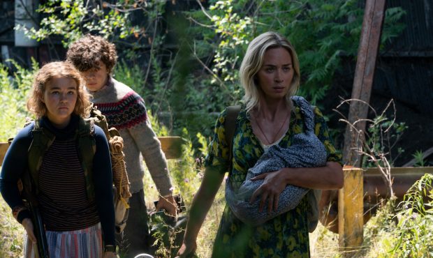 L-r, Regan (Millicent Simmonds), Marcus (Noah Jupe) and Evelyn (Emily Blunt) brave the unknown in "...