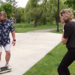 45-year-old David Lamb suffered an ischemic stroke on February 3rd. He is now recovering through physical, occupational, and speech therapy. His wife, Mollee Lamb, coaches him through exercises on a balance board to help restore function in his leg. (KSL TV)