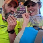 David and Mollee Lamb love to run races together. David's competed in 10 marathons, several triathlons, Ragnar races, and even a 50K. He has a goal of running a 5k in August, marking six months from his stroke. (Courtesy: David & Mollee Lamb)