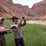 Chris Benson and Pete Lefebvre study changes to the Colorado River. (KSL TV)