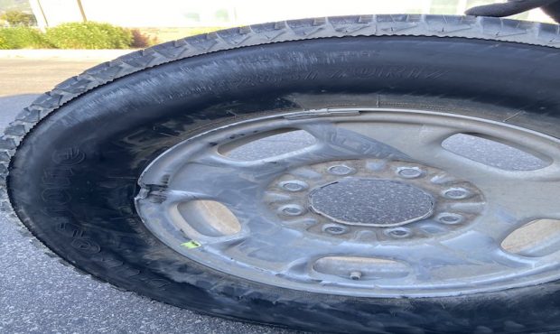 UHP is looking for this tire that flew off a truck on I-15 near Provo....