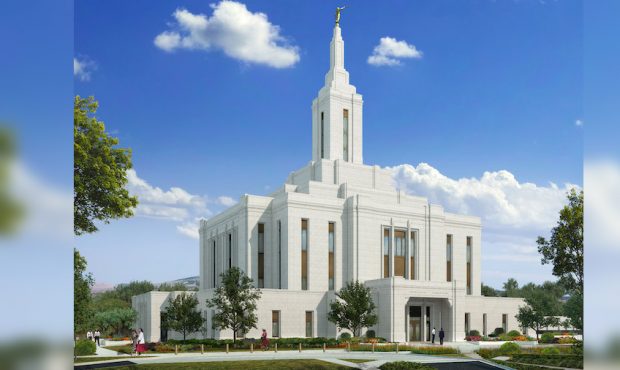 Rendering of the Pocatello Idaho Temple. (The Church of Jesus Christ of Latter-day Saints)...