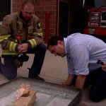 Firefighter Patrick Costin with the Unified Fire Authority shows the KSL Investigators how a battery in a paper bag with other metal can lead to a fire. (KSL TV)