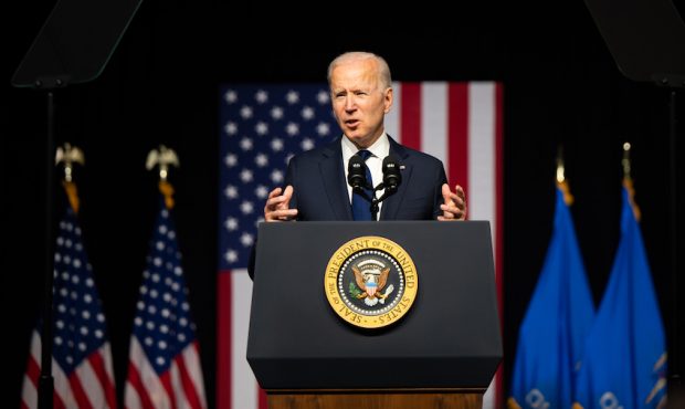 President Joe Biden speaks at a rally during commemorations of the 100th anniversary of the Tulsa R...