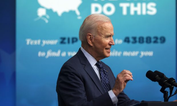 President Joe Biden speaks during an event in the South Court Auditorium of the White House June 2,...