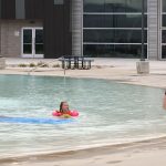 Stacy Jensen watches two of her kids play in the pool at the Draper Recreation Center. Community Health Manager Jessica Strong says drowning can happen even in shallow bodies of water. (Ken Fall, KSL TV)