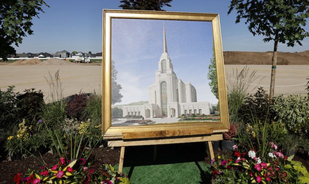 An artist’s rendering of the Syracuse Utah Temple at its groundbreaking on June 12, 2021. (Intell...