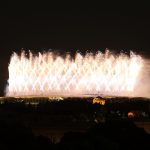General view outside the stadium as fireworks are seen during the Opening Ceremony of the Tokyo 2020 Olympic Games at Olympic Stadium on July 23, 2021 in Tokyo, Japan. (Photo by Atsushi Tomura/Getty Images)