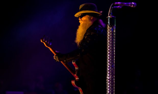 Musicians Dusty Hill of ZZ Top performs onstage during day two of 2015 Stagecoach, California's Cou...