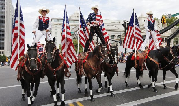 FILE: Members of the Americana's riding group ride in the Days of '47 Parade in Salt Lake City on M...