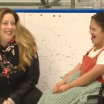 14-year-old Sophia Mousques smiles as Team SK8 coach Bri Moffet told her this performance was just for her. (Tanner Siegworth, KSL TV)