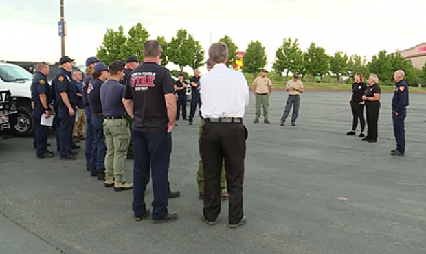 About 24 Utah firefighters gather for a briefing before heading to Montana. (KSL TV)...