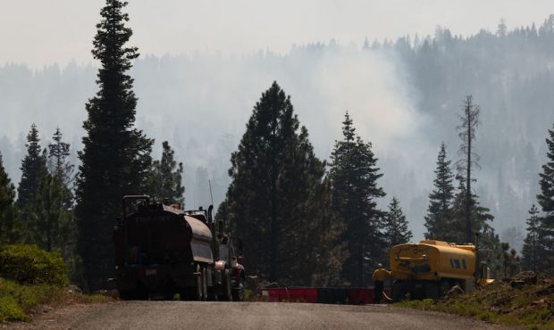 Fire crews do mop in the Charlie Charlie section of the Bootleg Fire on July 21, 2021 in the Fremon...
