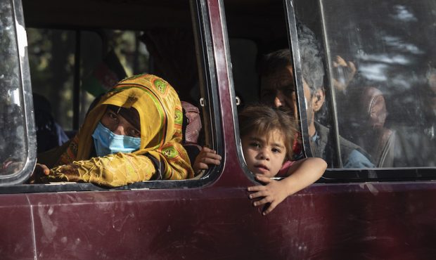 FILE: Displaced Afghans from the northern provinces are evacuated from a makeshift IDP camp in Shar...