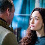Michael Keaton as 'Rembrandt' and Maggie Q as 'Anna' in THE PROTÉGÉ.  Photo credit: Simon Varsano.