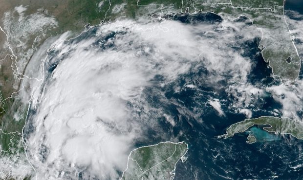 Tropical Storm Nicholas is seen along the coast of northeastern Mexico and southern Texas in the Gu...